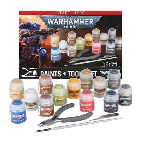 60 -12 Warhammer 40,000 Paints+Tools Set